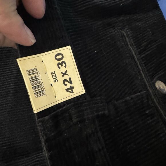 Vintage Old Navy Pants Mens 42x30 Corduroy Baggy Pleated Y2K Skater Black - Picture 5 of 8